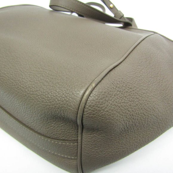 CELINE Small Fold Cabas 194073 Leather Handbag Shoulder Bag Gray Brown - Picture 5 of 16